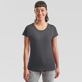 Fruit of the Loom Lady-fit Valueweight T - gris oscuro jaspeado