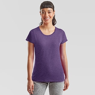 Fruit of the Loom Lady-fit Valueweight T - morado jaspeado